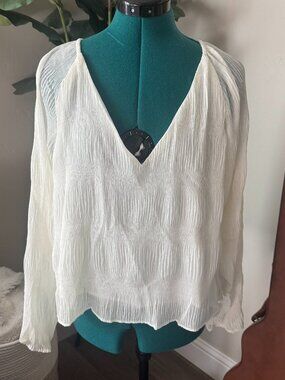 Sage The Label White Chiffon Blouse XS